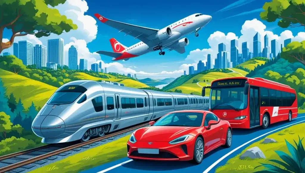 Best Travel Options Bus, Train, Car and Air