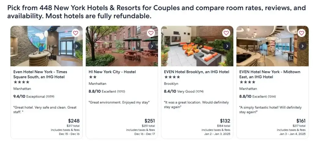 Find Hotels & Resorts for Couples