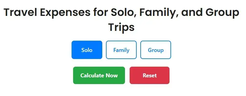 Travel Expenses for Solo