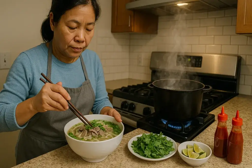 Cooking Pho Hanoi at Home