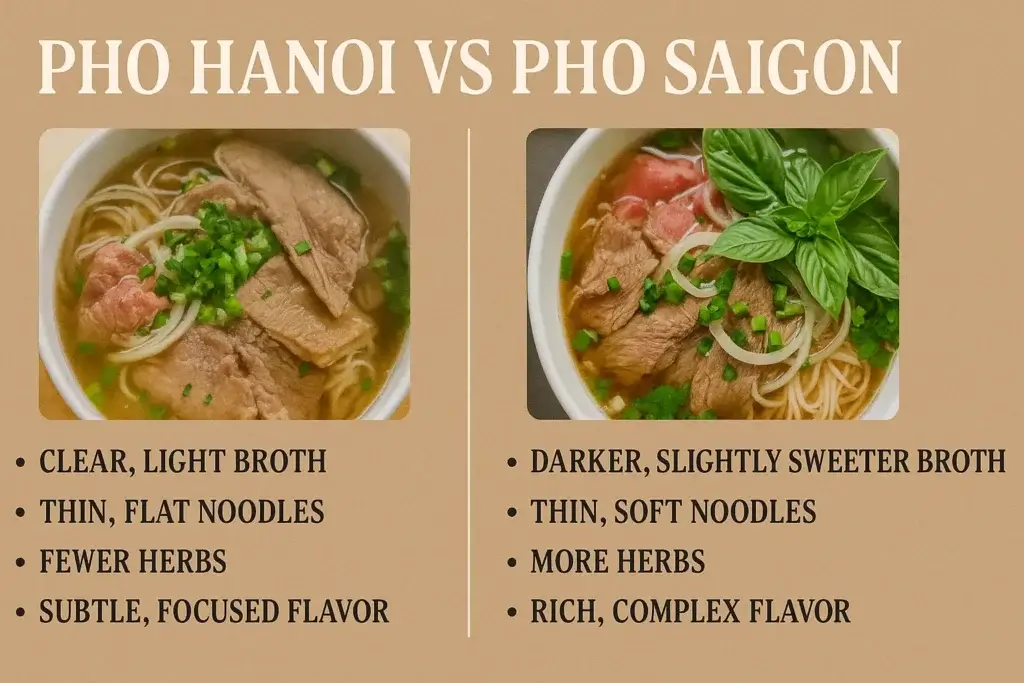 Pho Hanoi and Pho Saigon