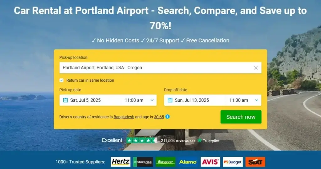 Car Rental at Portland Airport Discovercars