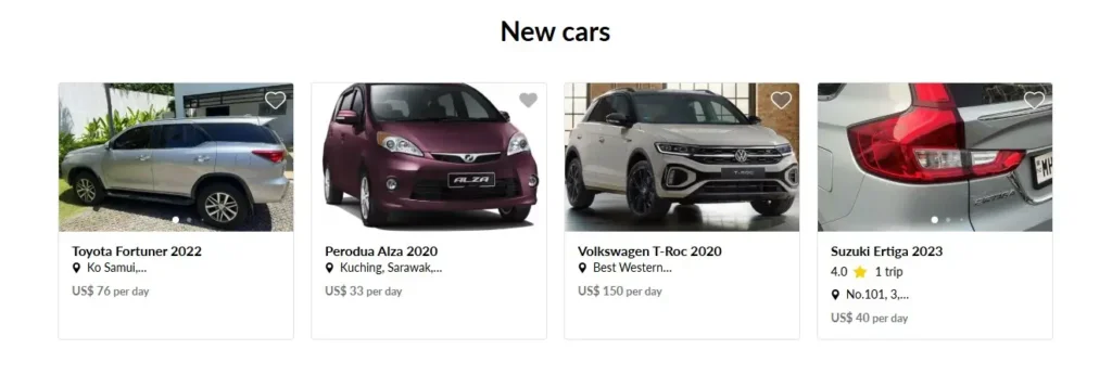 New cars GetRentacar