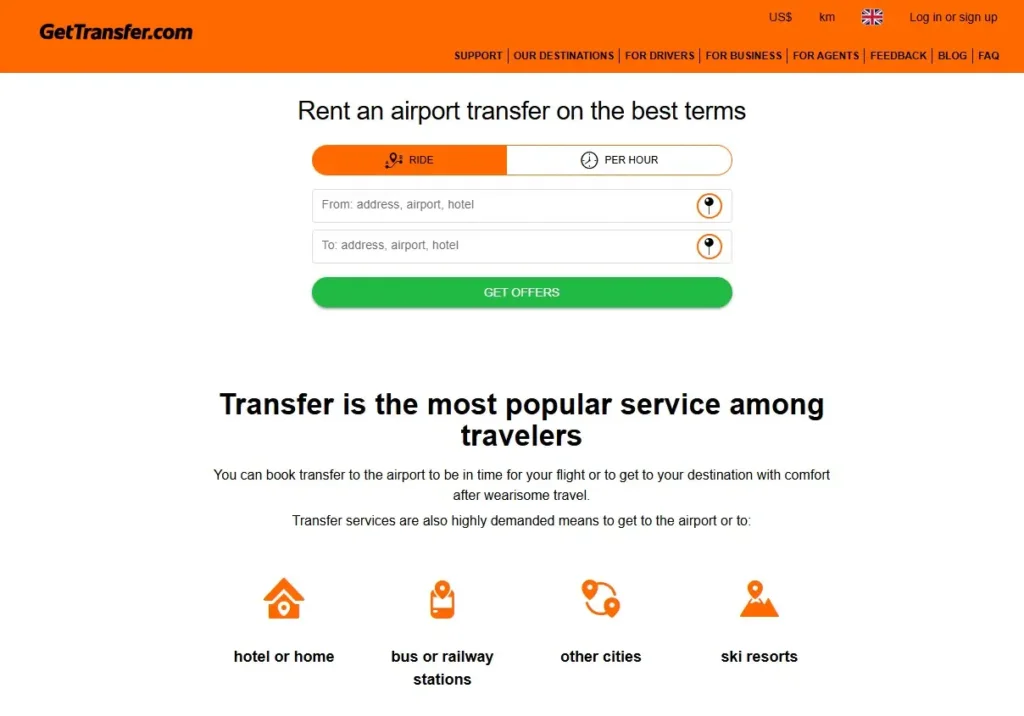 Rent an airport transfer on the best terms