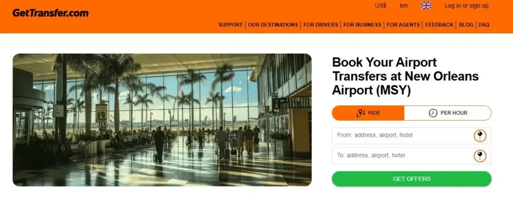 hertz car rental louis armstrong new orleans international airport GetTransfer.com