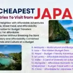 15 Cheapest Countries to Visit from japan